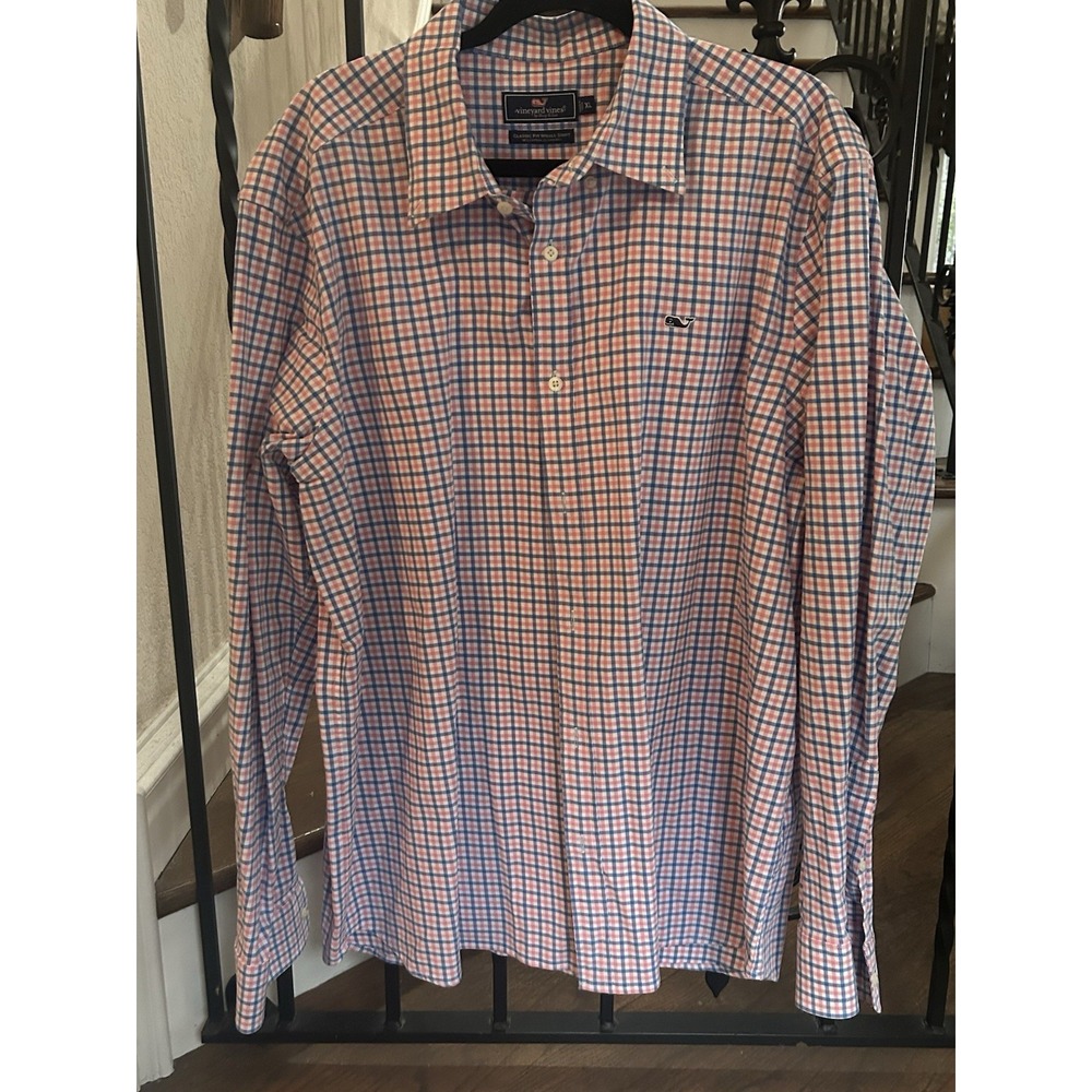 Men's Size XL Vineyard Vines Shirt Button Down Long Sleeves Pink Check